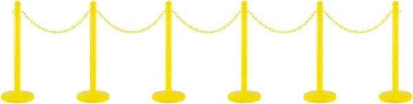 PRO-SAFE - 40" High Plastic Pedestrian Warning Post Kit - 50' Long Rope - USA Tool & Supply