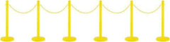 PRO-SAFE - 40" High Plastic Pedestrian Warning Post Kit - 50' Long Rope - USA Tool & Supply