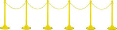 PRO-SAFE - 41" High Plastic Pedestrian Warning Post Kit - 50' Long Rope - USA Tool & Supply