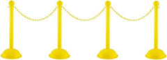 PRO-SAFE - 41" High Plastic Pedestrian Warning Post Kit - 30' Long Rope - USA Tool & Supply