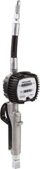 PRO-LUBE - 1/2 Inlet Thread, Mechanical Cast Aluminum Lubricant Meter - 8" Long Spout, FNPT Inlet Thread, Measures in Liters, Quarts - USA Tool & Supply