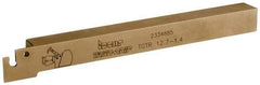 Iscar - External Thread, 0.5906" Max Depth of Cut, 1.4mm Min Groove Width, 140mm OAL, Right Hand Indexable Grooving Cutoff Toolholder - 1/2" Shank Height x 1/2" Shank Width, TAG 1.4 Insert Style, TGT Toolholder Style, Series Tang-Grip - USA Tool & Supply