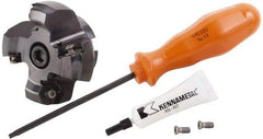 Kennametal - 4 Inserts, 2.746" Cutter Diam, 0.087" Max Depth of Cut, Indexable High-Feed Face Mill - 3/4" Arbor Hole Diam, 1.595" High, KSHR Toolholder, HNGJ 0905.. Inserts, Series Dodeka High-Feed - USA Tool & Supply