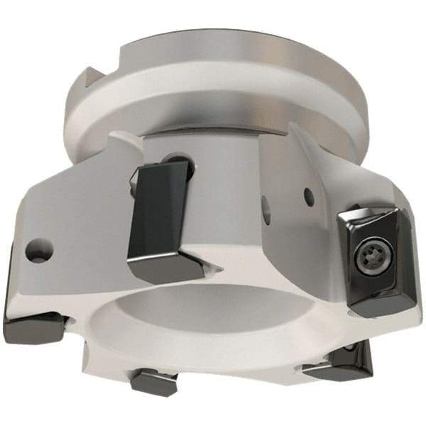 Iscar - 10 Inserts, 200mm Cut Diam, 60mm Arbor Diam, 16.3mm Max Depth of Cut, Indexable Square-Shoulder Face Mill - 0/90° Lead Angle, 63mm High, H490 AN.X 17 Insert Compatibility, Series Helido - USA Tool & Supply