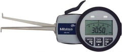 Mitutoyo - 0.0472 Inch Groove Width, 0.2047 Inch Groove Depth, 0.39 to 1.18 Inch, Ball/Ball Inside Electronic Caliper Gage - 0.0005 Inch Resolution, 0.0015 Inch Accuracy, 0.0394 Inch Tip Diameter, 3.3465 Inch Leg Length, Data Output, AA Battery - USA Tool & Supply