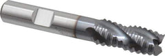 Niagara Cutter - 7/16" Diam, Coarse Pitch, 1" LOC, 4 Flute Cobalt Roughing Square End Mill - TiCN Finish, 2-11/16" OAL, 3/8" Shank Diam, Single End, 30° Helix - USA Tool & Supply
