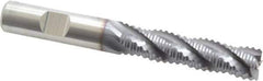 Niagara Cutter - 1/2" Diam, Coarse Pitch, 2" LOC, 4 Flute Cobalt Roughing Square End Mill - TiCN Finish, 4" OAL, 1/2" Shank Diam, Single End, 30° Helix - USA Tool & Supply