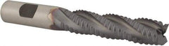Niagara Cutter - 5/8" Diam, Coarse Pitch, 2-1/2" LOC, 4 Flute Cobalt Roughing Square End Mill - TiCN Finish, 4-5/8" OAL, 5/8" Shank Diam, Single End, 30° Helix - USA Tool & Supply