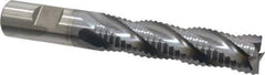 Niagara Cutter - 3/4" Diam, Coarse Pitch, 3" LOC, 4 Flute Cobalt Roughing Square End Mill - TiCN Finish, 5-1/4" OAL, 3/4" Shank Diam, Single End, 30° Helix - USA Tool & Supply