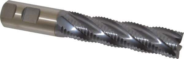 Niagara Cutter - 1" Diam, Coarse Pitch, 4" LOC, 5 Flute Cobalt Roughing Square End Mill - TiCN Finish, 6-1/2" OAL, 1" Shank Diam, Single End, 30° Helix - USA Tool & Supply