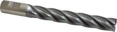 Niagara Cutter - 1" Diam, Coarse Pitch, 6" LOC, 5 Flute Cobalt Roughing Square End Mill - TiCN Finish, 8-1/2" OAL, 1" Shank Diam, Single End, 30° Helix - USA Tool & Supply