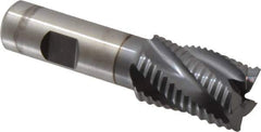 Niagara Cutter - 1" Diam, Coarse Pitch, 1-1/2" LOC, 5 Flute Cobalt Roughing Square End Mill - TiCN Finish, 3-3/4" OAL, 3/4" Shank Diam, Single End, 30° Helix - USA Tool & Supply