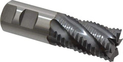 Niagara Cutter - 1-1/4" Diam, Coarse Pitch, 2" LOC, 6 Flute Cobalt Roughing Square End Mill - TiCN Finish, 4-1/2" OAL, 1-1/4" Shank Diam, Single End, 30° Helix - USA Tool & Supply