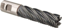 Niagara Cutter - 1-1/4" Diam, Coarse Pitch, 4" LOC, 6 Flute Cobalt Roughing Square End Mill - TiCN Finish, 6-1/2" OAL, 1-1/4" Shank Diam, Single End, Centercutting, 30° Helix - USA Tool & Supply