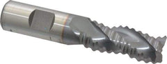 Niagara Cutter - 3/4" Diam, Coarse Pitch, 1-5/8" LOC, 3 Flute Cobalt Roughing Square End Mill - TiCN Finish, 3-7/8" OAL, 3/4" Shank Diam, Single End, Centercutting, 36° Helix - USA Tool & Supply