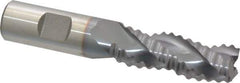 Niagara Cutter - 3/4" Diam, Coarse Pitch, 2" LOC, 3 Flute Cobalt Roughing Square End Mill - TiCN Finish, 4-1/4" OAL, 3/4" Shank Diam, Single End, Centercutting, 36° Helix - USA Tool & Supply