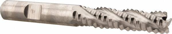Niagara Cutter - 3/8" Diam, Coarse Pitch, 1-1/2" LOC, 4 Flute Cobalt Roughing Square End Mill - Uncoated, 3-1/4" OAL, 3/8" Shank Diam, Single End, Centercutting, 30° Helix - USA Tool & Supply