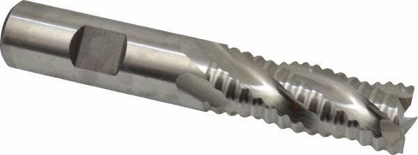 Niagara Cutter - 5/8" Diam, Coarse Pitch, 1-5/8" LOC, 4 Flute Cobalt Roughing Square End Mill - Uncoated, 3-3/4" OAL, 5/8" Shank Diam, Single End, Centercutting, 30° Helix - USA Tool & Supply