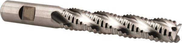Niagara Cutter - 5/8" Diam, Coarse Pitch, 3-1/8" LOC, 4 Flute Cobalt Roughing Square End Mill - Uncoated, 5-1/4" OAL, 5/8" Shank Diam, Single End, Centercutting, 30° Helix - USA Tool & Supply