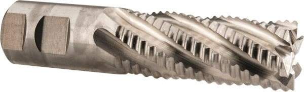 Niagara Cutter - 1-1/4" Diam, Coarse Pitch, 3" LOC, 6 Flute Cobalt Roughing Square End Mill - Uncoated, 5-1/2" OAL, 1-1/4" Shank Diam, Single End, Centercutting, 30° Helix - USA Tool & Supply