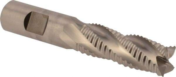 Niagara Cutter - 3/4" Diam, Coarse Pitch, 2" LOC, 4 Flute Cobalt Roughing Square End Mill - Uncoated, 4-1/4" OAL, 3/4" Shank Diam, Single End, Centercutting, 30° Helix - USA Tool & Supply
