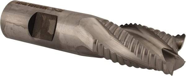 Niagara Cutter - 3/4" Diam, Coarse Pitch, 1-1/4" LOC, 4 Flute Cobalt Roughing Square End Mill - Uncoated, 3-1/2" OAL, 3/4" Shank Diam, Single End, Centercutting, 30° Helix - USA Tool & Supply