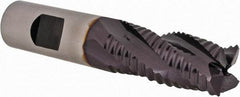 Niagara Cutter - 3/4" Diam, Coarse Pitch, 1-5/8" LOC, 4 Flute Cobalt Roughing Square End Mill - TiAlN Finish, 3-7/8" OAL, 3/4" Shank Diam, Single End, 30° Helix - USA Tool & Supply