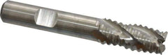 Niagara Cutter - 7/16" Diam, Coarse Pitch, 1" LOC, 4 Flute Cobalt Roughing Square End Mill - Uncoated, 2-11/16" OAL, 3/8" Shank Diam, Single End, 30° Helix - USA Tool & Supply