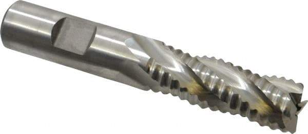 Niagara Cutter - 5/8" Diam, Coarse Pitch, 1-5/8" LOC, 4 Flute Cobalt Roughing Square End Mill - Uncoated, 3-3/4" OAL, 5/8" Shank Diam, Single End, 30° Helix - USA Tool & Supply