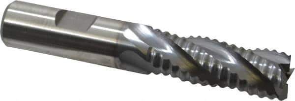 Niagara Cutter - 5/8" Diam, Coarse Pitch, 1-5/8" LOC, 4 Flute Cobalt Roughing Square End Mill - TiCN Finish, 3-3/4" OAL, 5/8" Shank Diam, Single End, 30° Helix - USA Tool & Supply