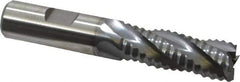 Niagara Cutter - 5/8" Diam, Coarse Pitch, 1-5/8" LOC, 4 Flute Cobalt Roughing Square End Mill - TiCN Finish, 3-3/4" OAL, 5/8" Shank Diam, Single End, 30° Helix - USA Tool & Supply