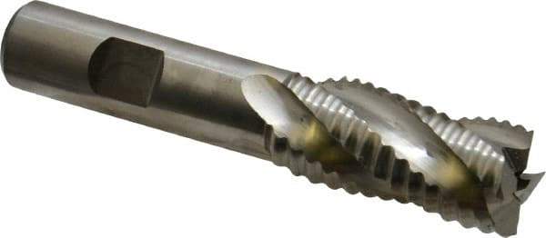 Niagara Cutter - 3/4" Diam, Coarse Pitch, 1-5/8" LOC, 4 Flute Cobalt Roughing Square End Mill - Uncoated, 3-3/4" OAL, 5/8" Shank Diam, Single End, 30° Helix - USA Tool & Supply