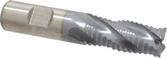 Niagara Cutter - 3/4" Diam, Coarse Pitch, 1-5/8" LOC, 4 Flute Cobalt Roughing Square End Mill - TiCN Finish, 3-7/8" OAL, 3/4" Shank Diam, Single End, 30° Helix - USA Tool & Supply