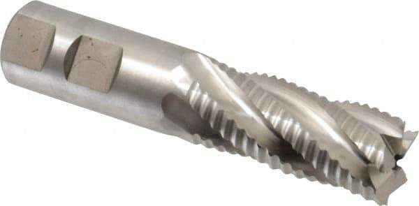 Niagara Cutter - 7/8" Diam, Coarse Pitch, 1-7/8" LOC, 5 Flute Cobalt Roughing Square End Mill - Uncoated, 4-1/8" OAL, 7/8" Shank Diam, Single End, 30° Helix - USA Tool & Supply
