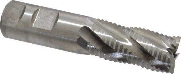 Niagara Cutter - 1" Diam, Coarse Pitch, 2" LOC, 5 Flute Cobalt Roughing Square End Mill - Uncoated, 4-1/2" OAL, 1" Shank Diam, Single End, 30° Helix - USA Tool & Supply