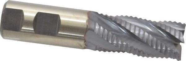 Niagara Cutter - 1" Diam, Coarse Pitch, 2" LOC, 5 Flute Cobalt Roughing Square End Mill - TiCN Finish, 4-1/2" OAL, 1" Shank Diam, Single End, 30° Helix - USA Tool & Supply