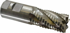 Niagara Cutter - 1-1/4" Diam, Coarse Pitch, 2" LOC, 6 Flute Cobalt Roughing Square End Mill - Uncoated, 4-1/2" OAL, 1-1/4" Shank Diam, Single End, 30° Helix - USA Tool & Supply