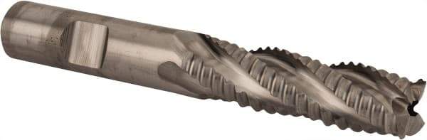 Niagara Cutter - 1/2" Diam, Coarse Pitch, 1-5/8" LOC, 4 Flute Cobalt Roughing Square End Mill - Uncoated, 3-5/8" OAL, 1/2" Shank Diam, Single End, 30° Helix - USA Tool & Supply