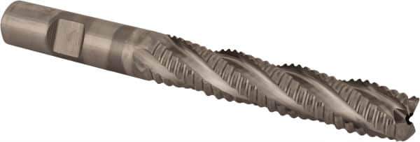 Niagara Cutter - 1/2" Diam, Coarse Pitch, 2-1/2" LOC, 4 Flute Cobalt Roughing Square End Mill - Uncoated, 4-1/2" OAL, 1/2" Shank Diam, Single End, 30° Helix - USA Tool & Supply
