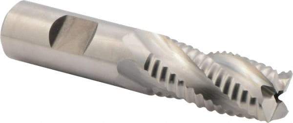 Niagara Cutter - 3/4" Diam, Coarse Pitch, 1-1/2" LOC, 4 Flute Cobalt Roughing Square End Mill - Uncoated, 3-3/4" OAL, 3/4" Shank Diam, Single End, 30° Helix - USA Tool & Supply
