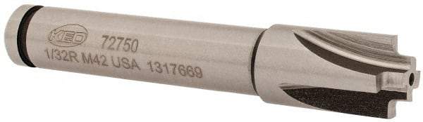 Keo - 1/32" Radius, 7/16" Mill Diam, 4 Flute Cobalt Corner Rounding End Mill - Single End, Uncoated, 1/4" Tip Diam, 2-1/2" OAL, 3/8" Shank Diam - USA Tool & Supply