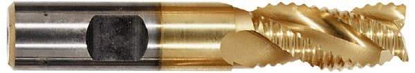 Niagara Cutter - 5/8" Diam, Coarse Pitch, 1-1/4" LOC, 3 Flute Cobalt Roughing Square End Mill - Uncoated, 3-1/2" OAL, 5/8" Shank Diam, Single End, Centercutting, 36° Helix - USA Tool & Supply