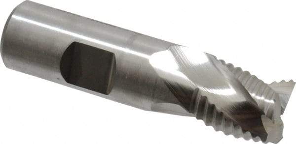 Niagara Cutter - 3/4" Diam, Coarse Pitch, 3/4" LOC, 3 Flute Cobalt Roughing Square End Mill - Uncoated, 3" OAL, 3/4" Shank Diam, Single End, Centercutting, 36° Helix - USA Tool & Supply