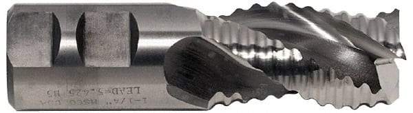 Niagara Cutter - 1" Diam, Coarse Pitch, 1-1/2" LOC, 3 Flute Cobalt Roughing Square End Mill - Uncoated, 3-3/4" OAL, 3/4" Shank Diam, Single End, Centercutting, 36° Helix - USA Tool & Supply