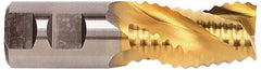 Niagara Cutter - 1/2" Diam, Coarse Pitch, 2" LOC, 3 Flute Cobalt Roughing Square End Mill - TiCN Finish, 4" OAL, 1/2" Shank Diam, Single End, Centercutting, 36° Helix - USA Tool & Supply
