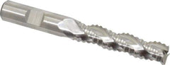 Niagara Cutter - 1/2" Diam, Coarse Pitch, 2" LOC, 3 Flute Cobalt Roughing Square End Mill - Uncoated, 4" OAL, 1/2" Shank Diam, Single End, Centercutting, 36° Helix - USA Tool & Supply