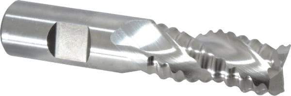 Niagara Cutter - 3/4" Diam, Coarse Pitch, 1-1/2" LOC, 3 Flute Cobalt Roughing Square End Mill - Uncoated, 3-3/4" OAL, 3/4" Shank Diam, Single End, Centercutting, 36° Helix - USA Tool & Supply