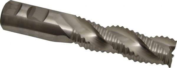 Niagara Cutter - 1" Diam, Coarse Pitch, 3" LOC, 3 Flute Cobalt Roughing Square End Mill - Uncoated, 5-1/2" OAL, 1" Shank Diam, Single End, Centercutting, 36° Helix - USA Tool & Supply