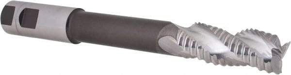 Niagara Cutter - 1" Diam, Coarse Pitch, 2-1/2" LOC, 3 Flute Cobalt Roughing Square End Mill - Uncoated, 8-1/2" OAL, 1" Shank Diam, Single End, Extended Reach, Centercutting, 36° Helix - USA Tool & Supply