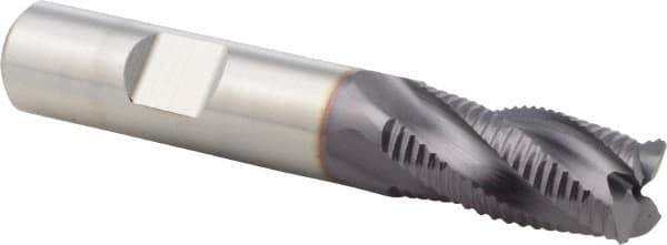 Niagara Cutter - 1/2" Diam, Fine Pitch, 1" LOC, 4 Flute Cobalt Roughing Square End Mill - TiAlN Finish, 3" OAL, 1/2" Shank Diam, Single End, 30° Helix - USA Tool & Supply